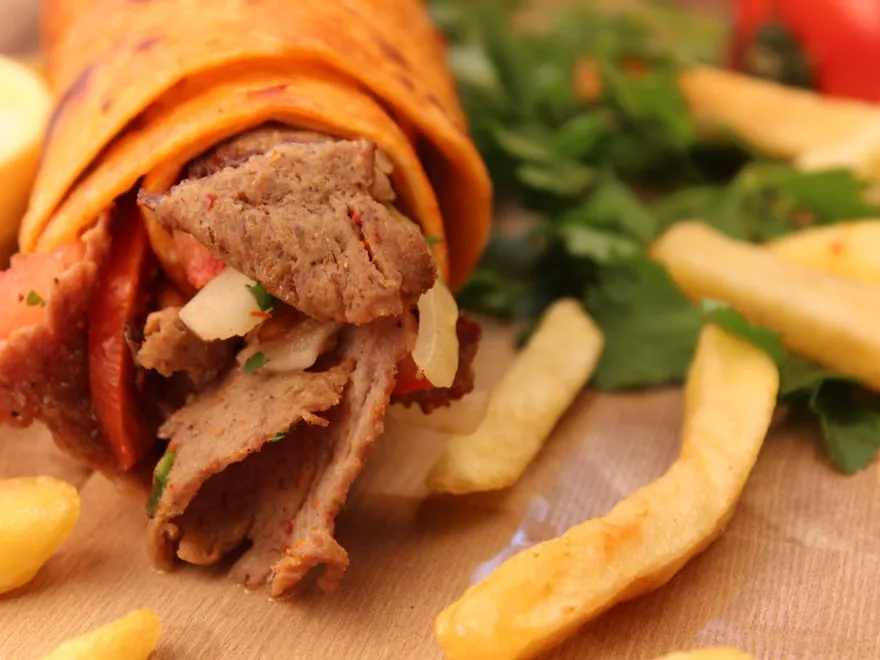 Beef kebab wrap