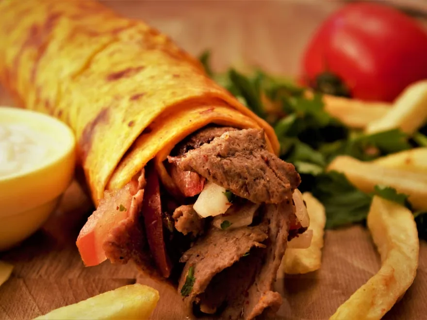 Chicken kebab wrap