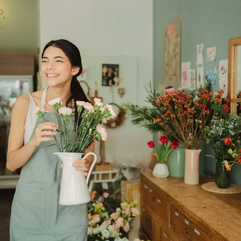 Our florist in the shop
