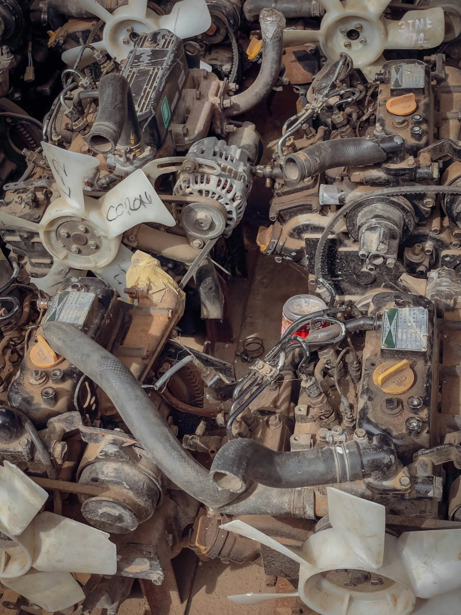 Heap of scrap metal pipes and tubes