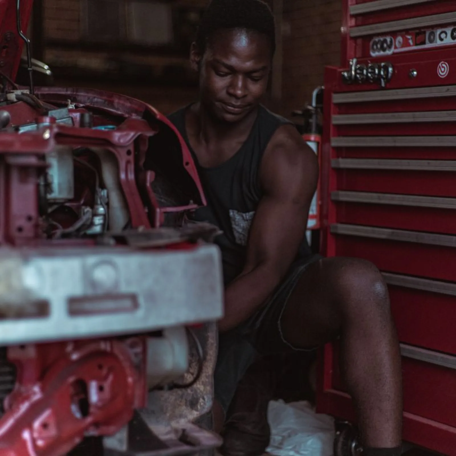 Our mechanic at work