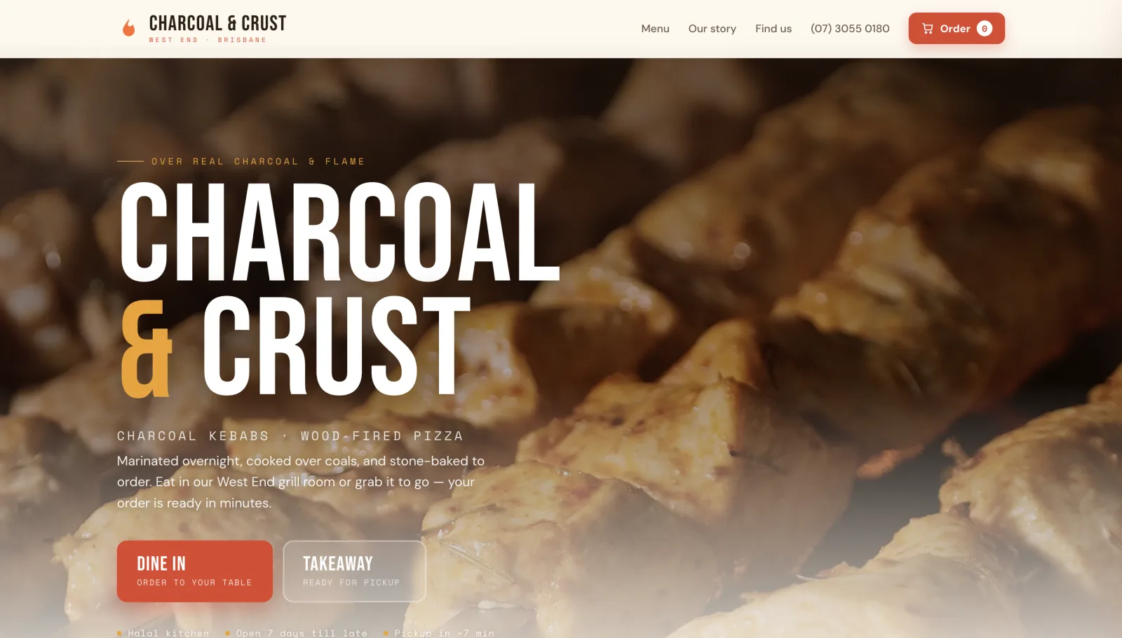 Charcoal and Crust website