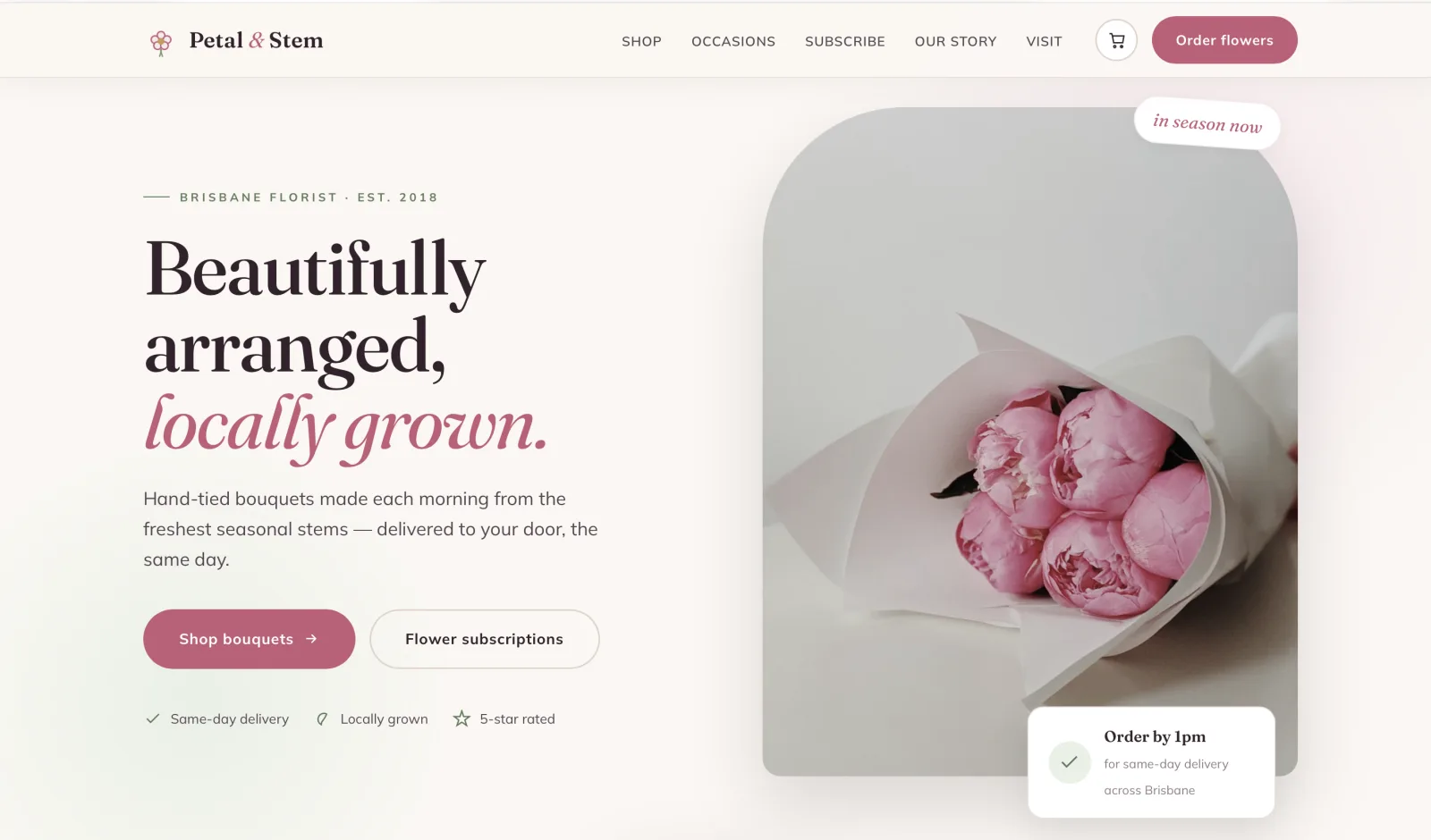 Petal & Stem website